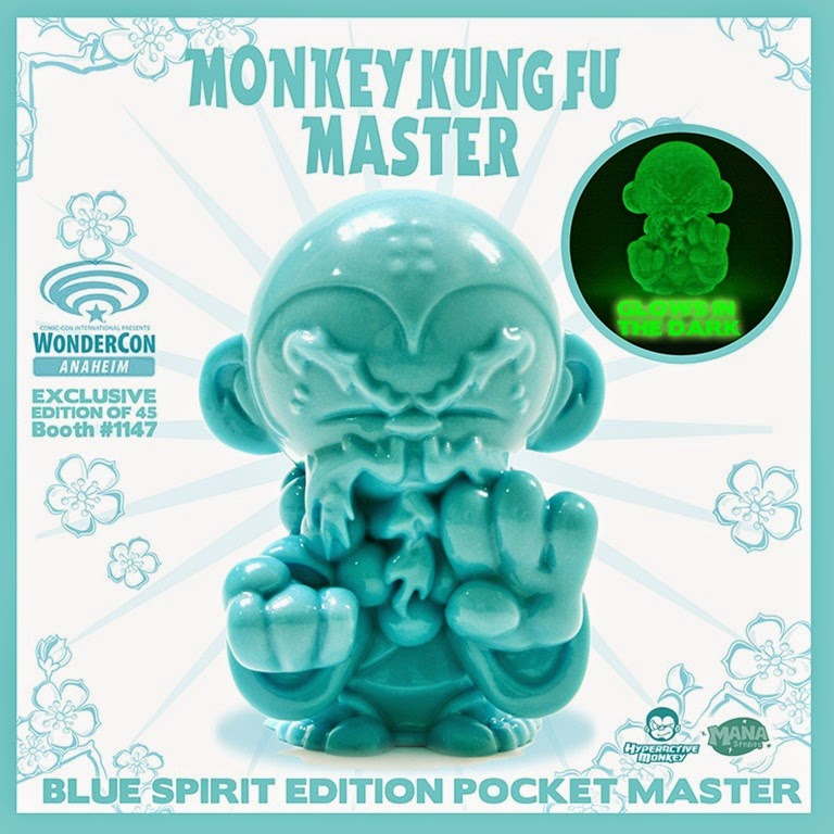 WonderCon 2014 Exclusive Glow in the Dark Blue Spirit Pocket Monkey Kung Fu Master by Hyperactive Monkey