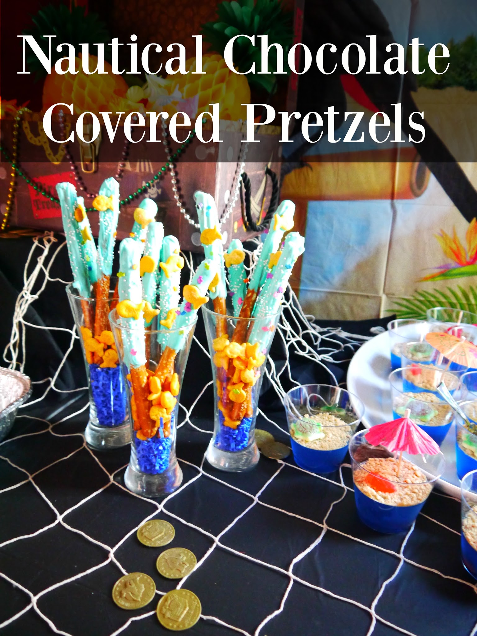 Nautical themed Chocolate Covered Pretzels Nautical themed Chocolate Covered Pretzels