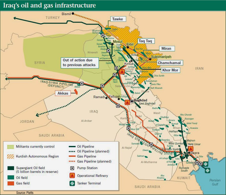 Iraq Oil And Gas Map 