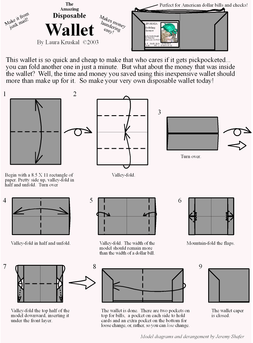 Wallet Origami Diagram Paper Origami Guide Wallet Origami Diagram Paper Origami Guide