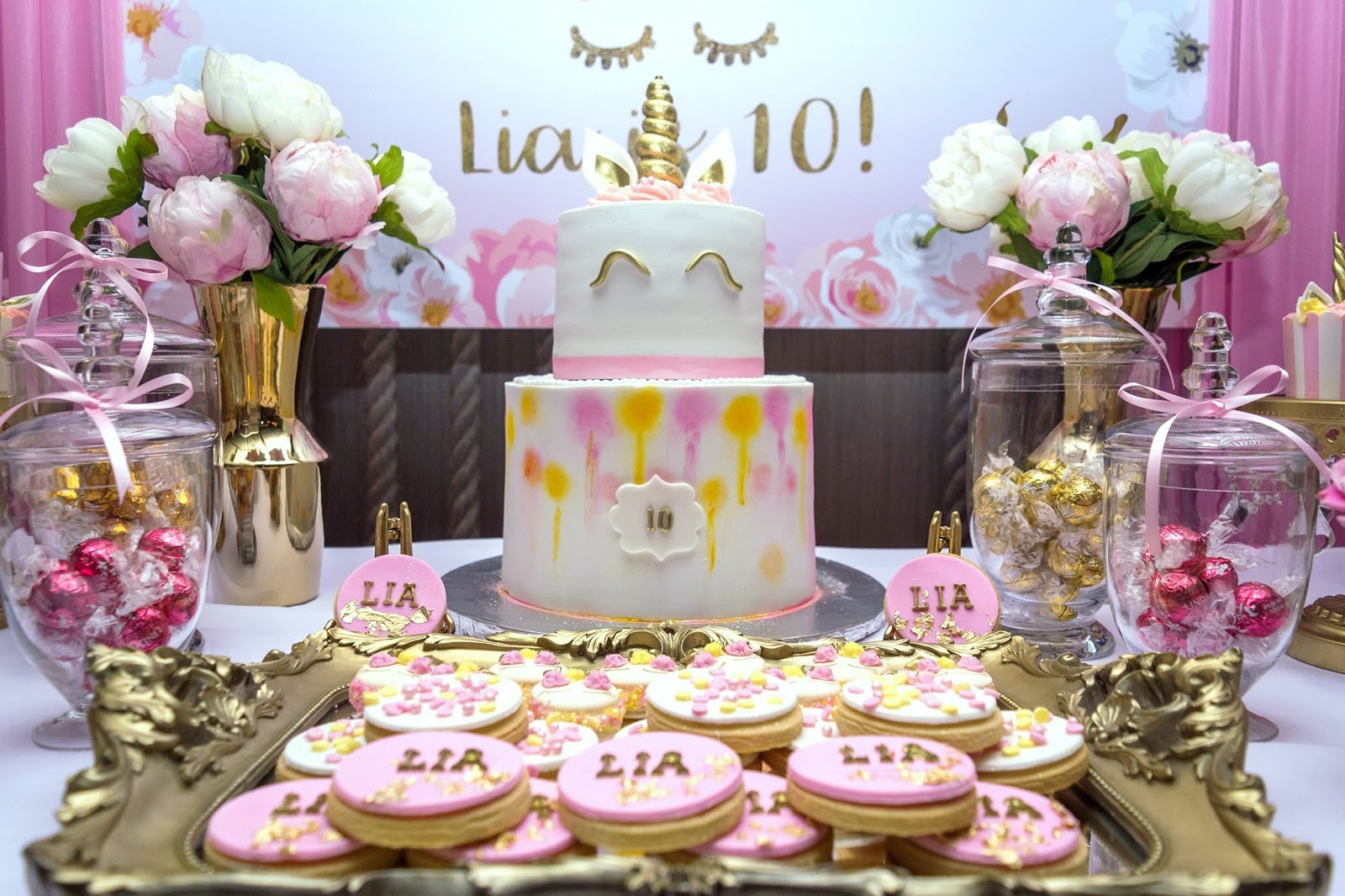 cupcake boutique durban Lia's 10th Unicorn theme party at Hilton Hotel