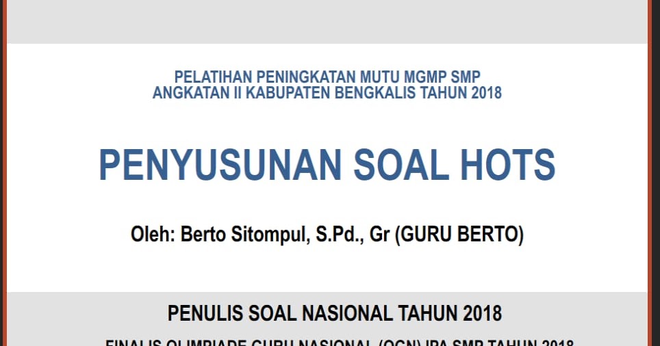 Contoh Kisi Kisi Soal Hots Ipa Smp Dunia Sosial