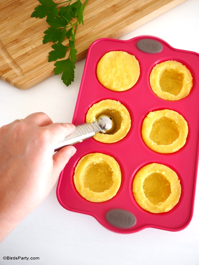 Party Food Gourmet Polenta Cups with Bolognese Sauce