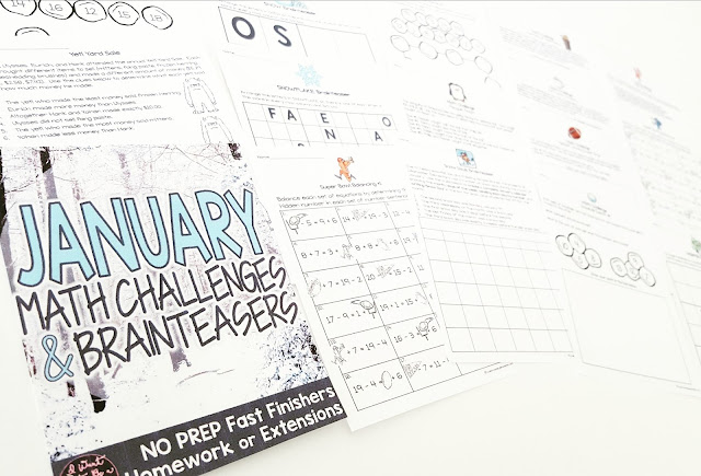 Super Bowl Football Math Freebie & Monthly Math Challenges - I Want to