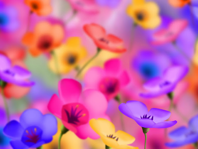 brightly colored illustration of tiny flowers