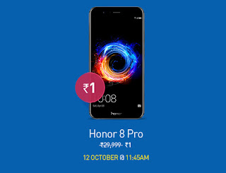 Honor 8 Pro flash sale Honor 8 Pro one rupee sale