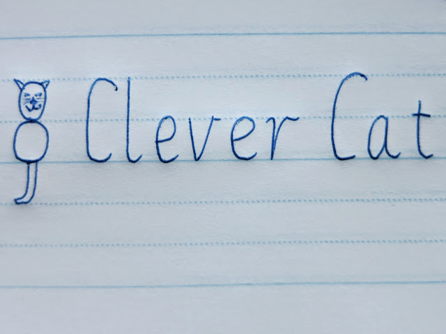Clever cat handwriting
