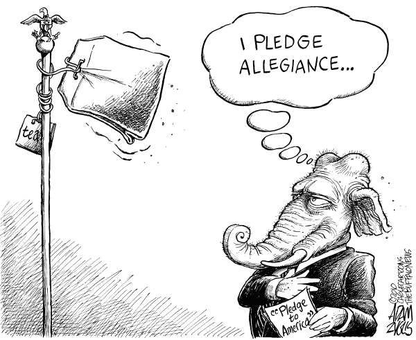 Republican elephant holding the Newt Gingrich 