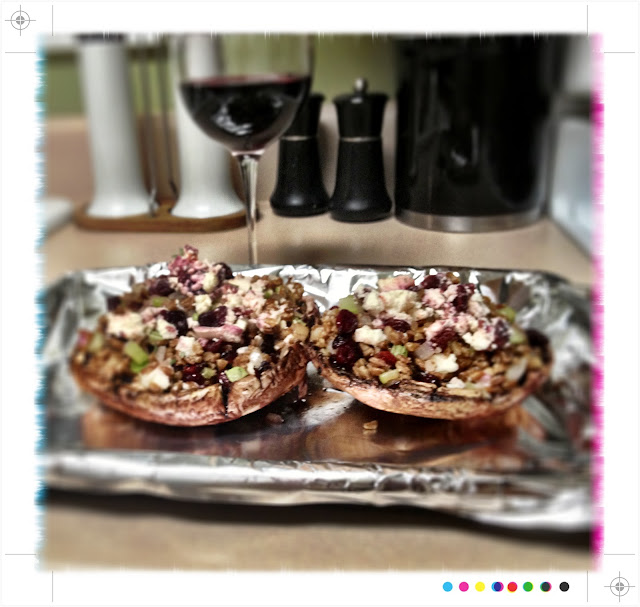 Simply Made Recipes Stuffed Portobello Mushrooms and Roasted Brussel