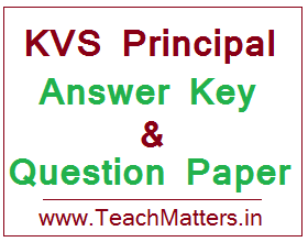 image : KVS Principal Answer Key & Question Paper 3rd November 2018 @ TeachMatters