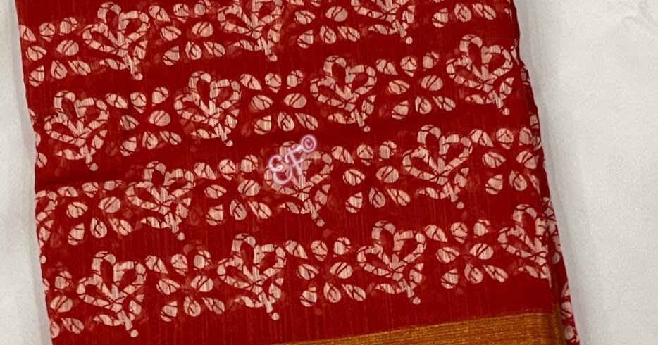 Lenin saree with batik print