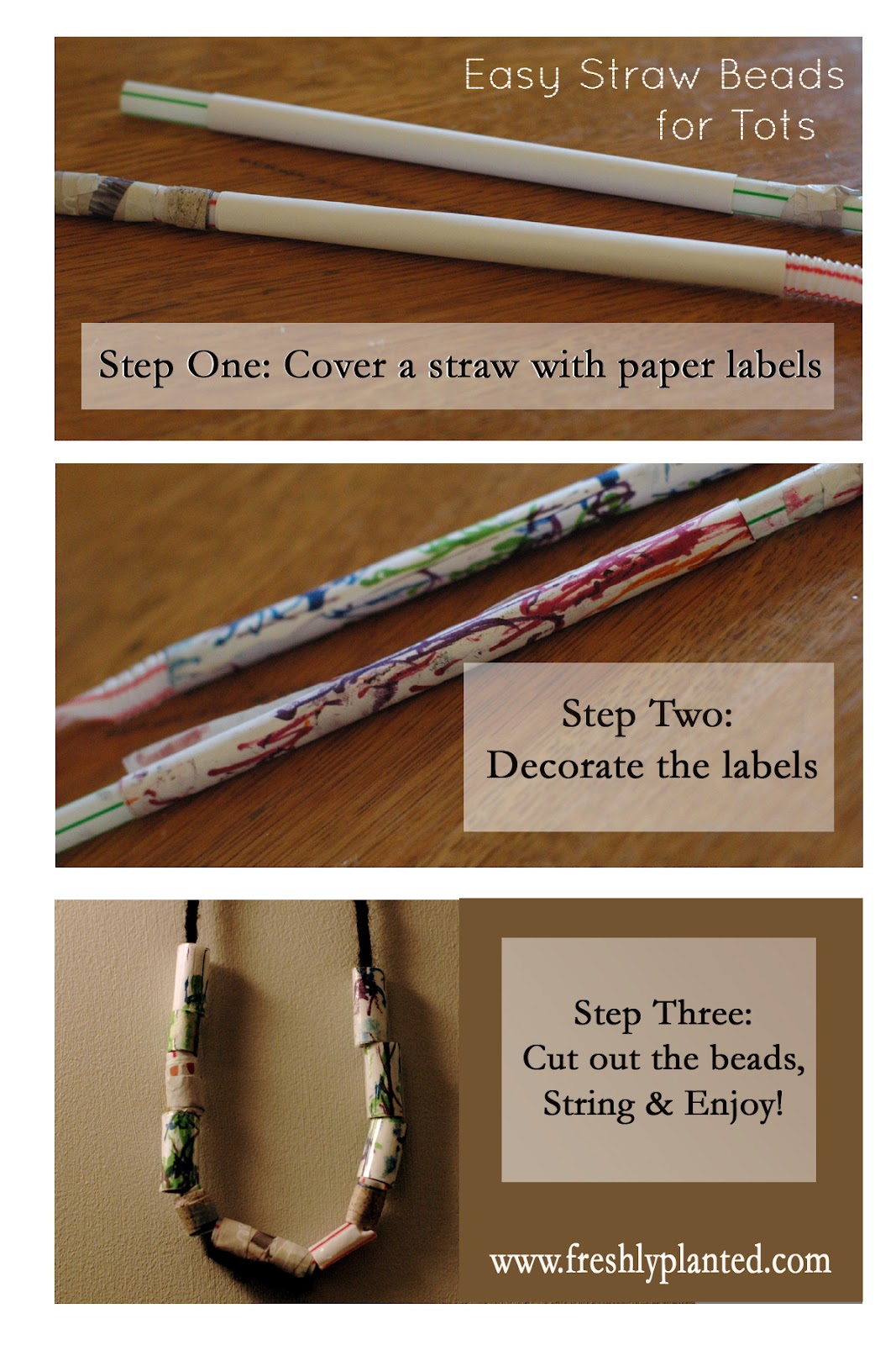 create (with kids) straw beads for tiny tots FreshlyPlanted