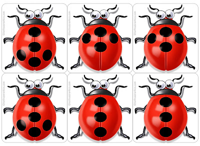 sheet of Ladybugs for card game