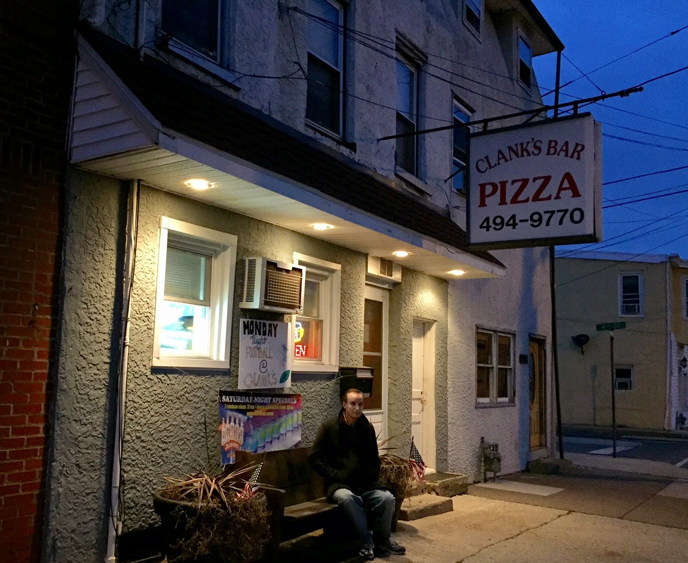 Pizza Quixote Review Clank's Bar, Marcus Hook, PA