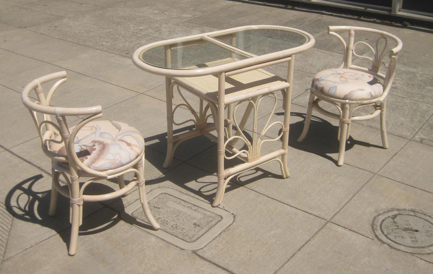 UHURU FURNITURE & COLLECTIBLES SOLD Bamboo Table and 2 Chairs 90