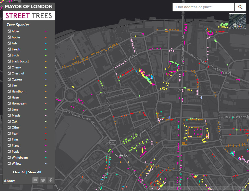 London Street Tree Map London Tree Map - Vivid Maps