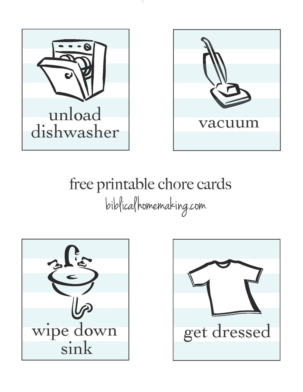 Chore Card Template Free Printable