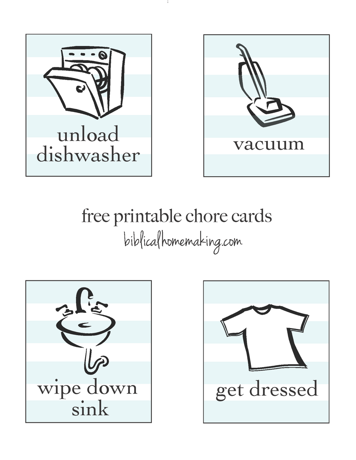Free Printable Chore Cards Tutorial Biblical Homemaking