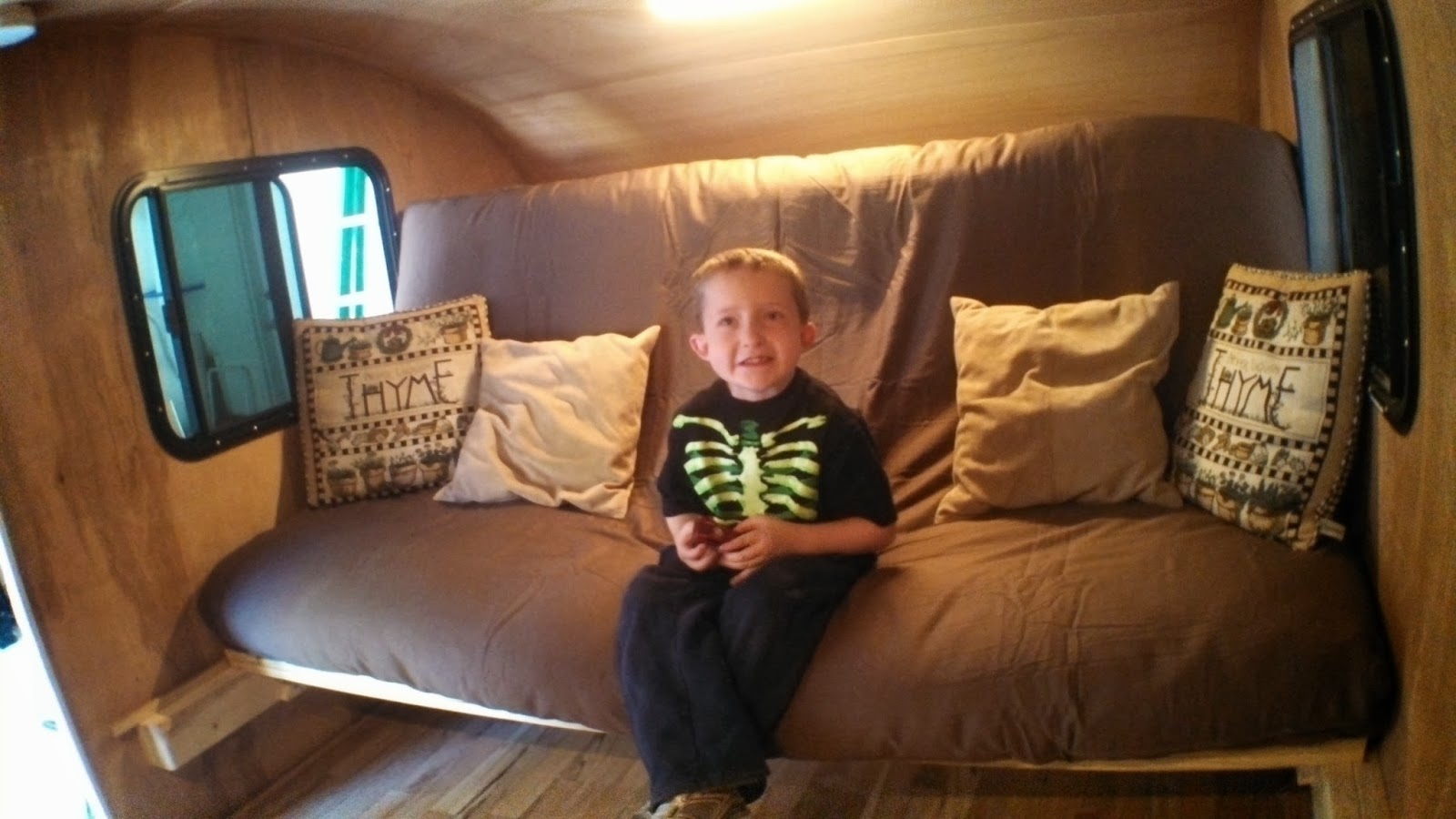 The SunBreak Teardrop Project Functioning Futon!