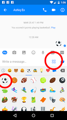 Facebook messenger trick soccer/football
