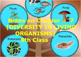 Notes on NCERT  Chapter =  7 (DIVERSITY IN LIVING ORGANISMS) Part 4 => 9th class