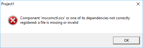 failed to load control imagelist from mscomctl ocx your version