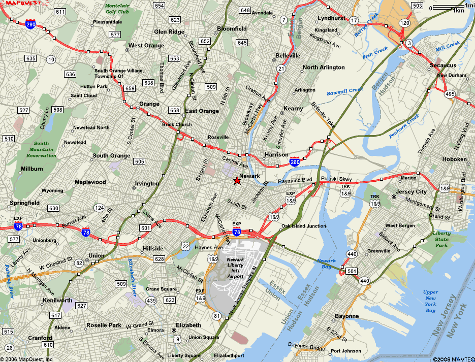 City Of Newark Map - Citymap Of Newark Nj