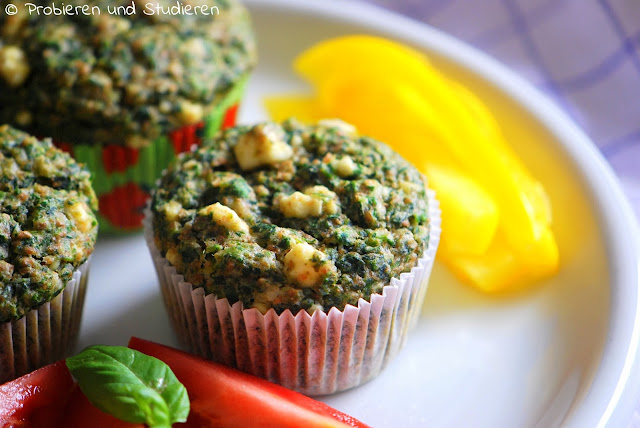 Probieren und Studieren : Herzhaft backen: Spinat-Feta-Muffins