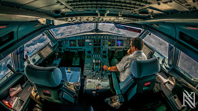 cabina de un avión airbus a320