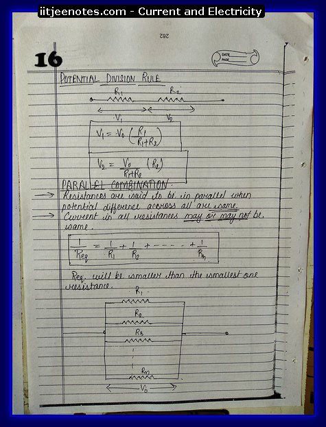 Current and Electricity Notes IITJEE 1