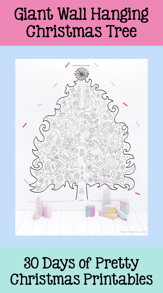 This is a blog series called 30 Days of Pretty Christmas Printables. I'll be posting lots of free and gorgeous printables that you'll be able to use at home and/or at school. Day 12 is giant printable wall-hanging Christmas tree from Mr. Printables. Hosted by GradeONEderfulDesigns.com