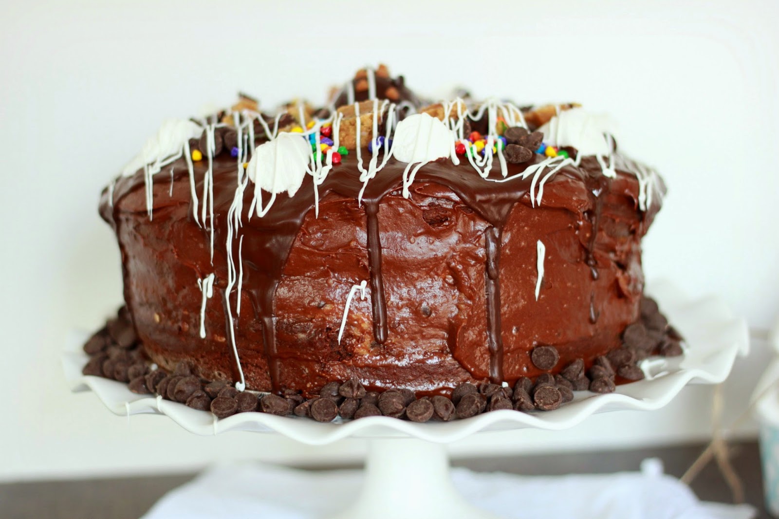 Feeding My Addiction Chocolate Cookie Dough Cake with Vegan Sugar Free