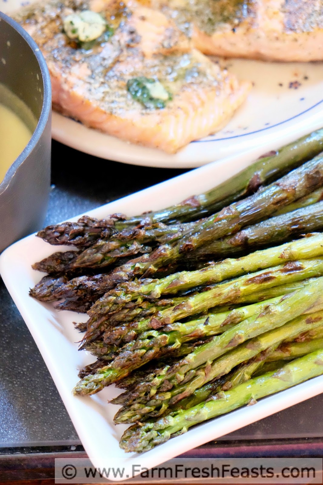 Farm Fresh Feasts Grilled Asparagus and Salmon with Dill Butter