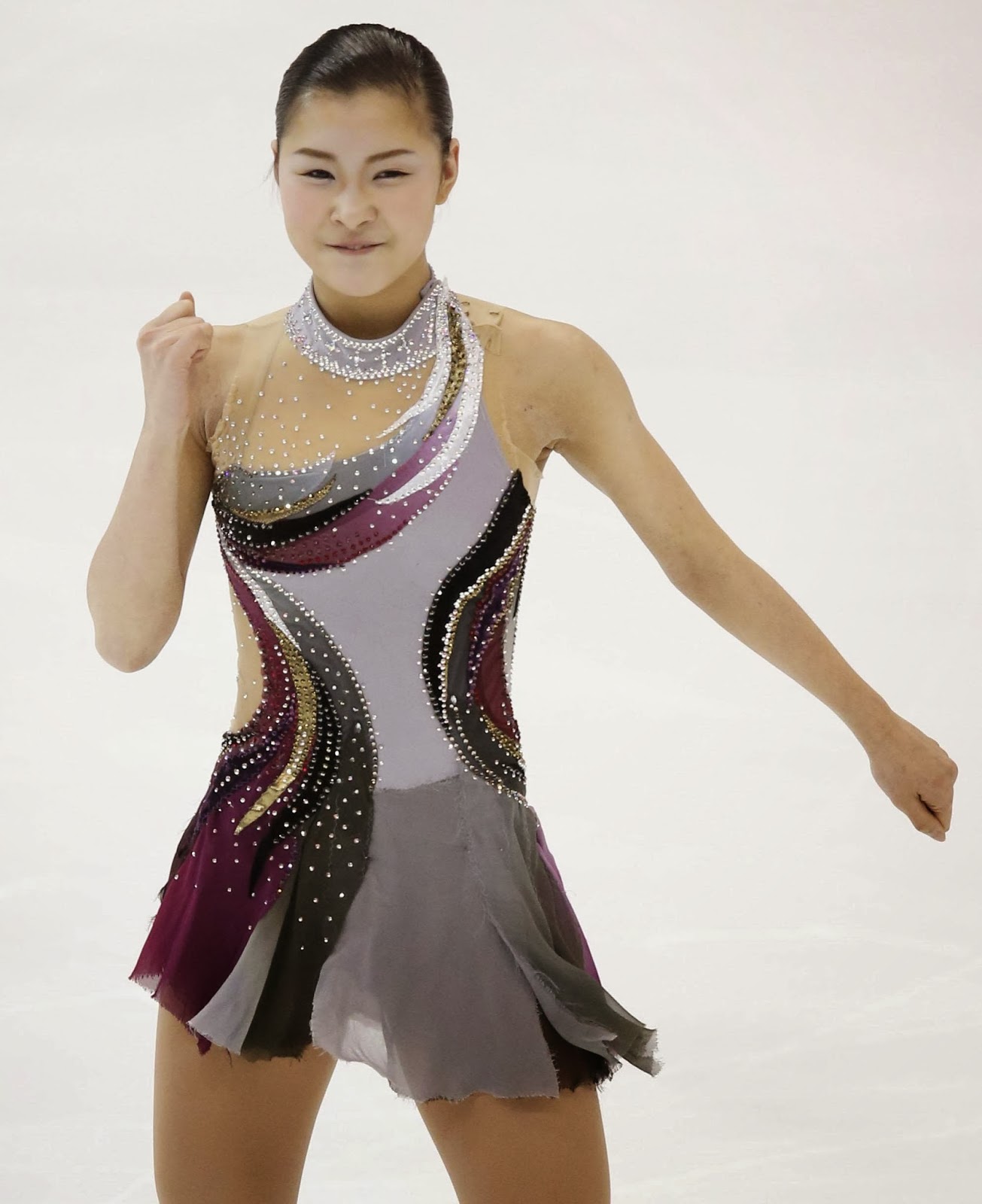 Kanako Murakami (JPN) fejrer efter sit korte program ved Four Continents Championships 2014