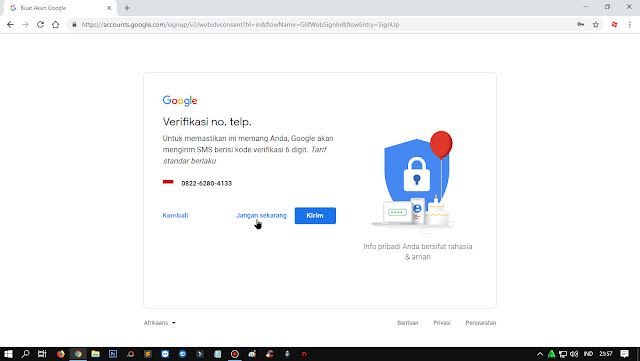 Cara Membuat account google (Gmail) Tanpa Verifikasi Nomor ...