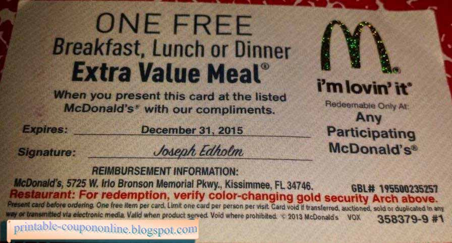 Printable Coupons 2021: Mcdonalds Coupons