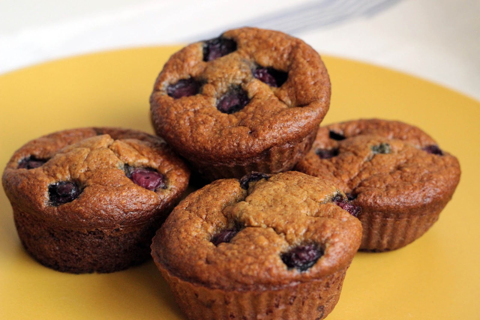 Muffins deliciosos de Banana e Mirtilos