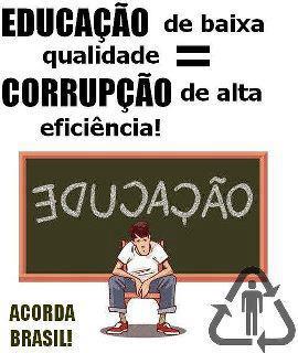 Resultado de imagem para educação e corrupção