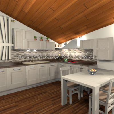 Consigli darredo: la cucina soggiorno in mansarda in stile classico ... Cucine per mansarde foto