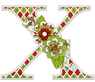 Abecedario Navideño con Flores. Christmas Alphabet with Flowers.