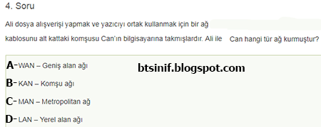 3 unite konu bilgisayar aglari testi
