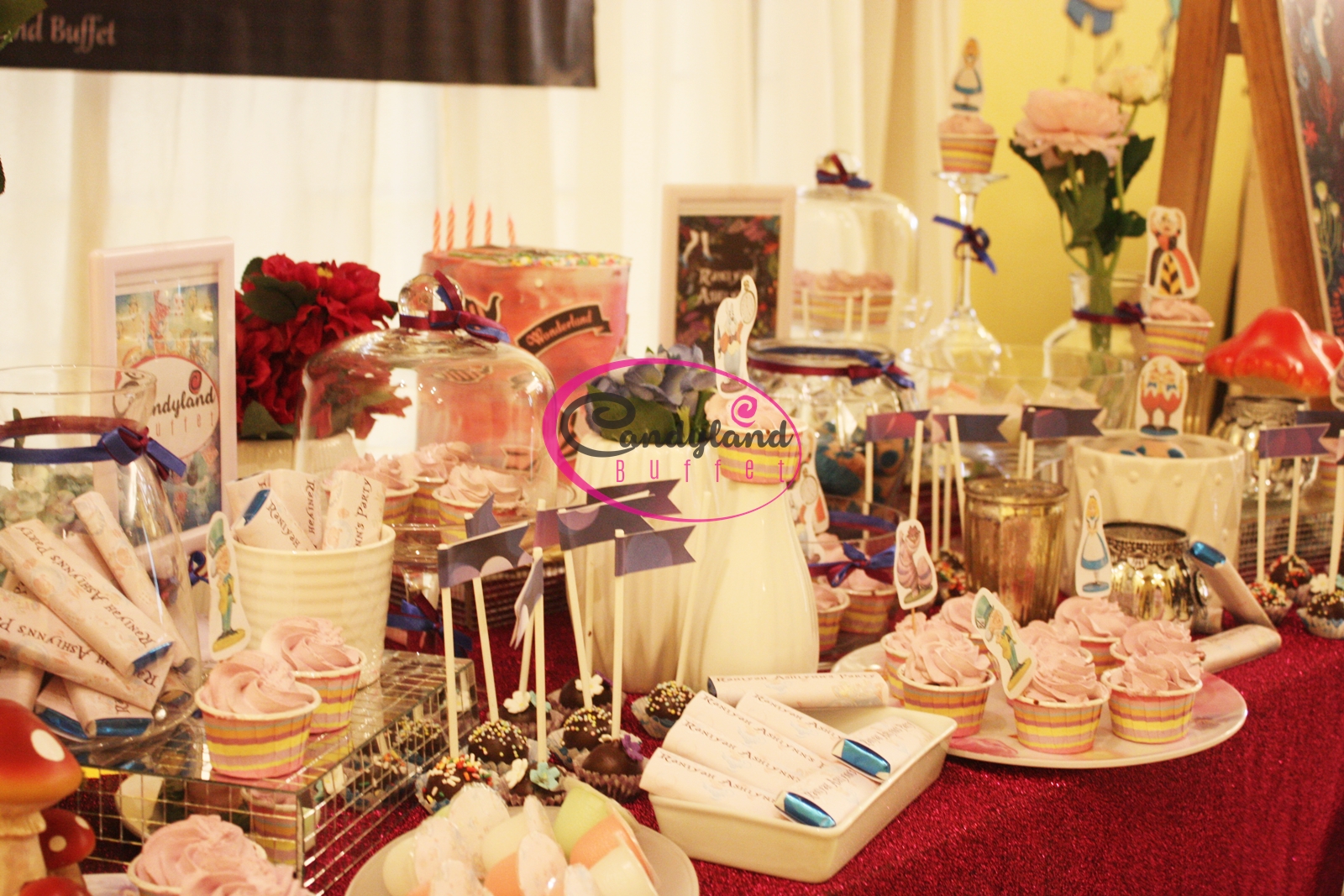 Candyland Buffet Alice In Wonderland Birthday Theme