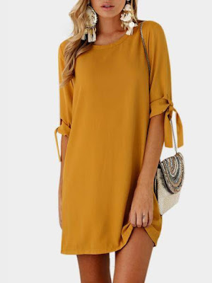  https://www.yoins.com/Yellow-Self-tie-at-Sleeves-Mini-Dress-p-1179932.html