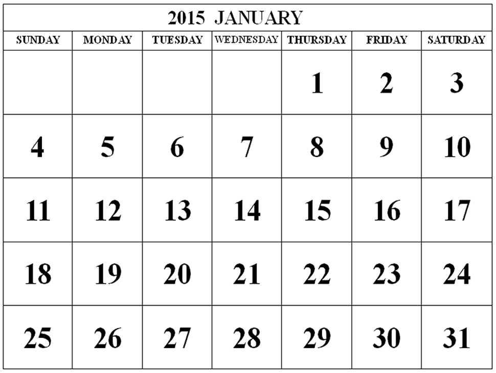 printable free calendars 2015