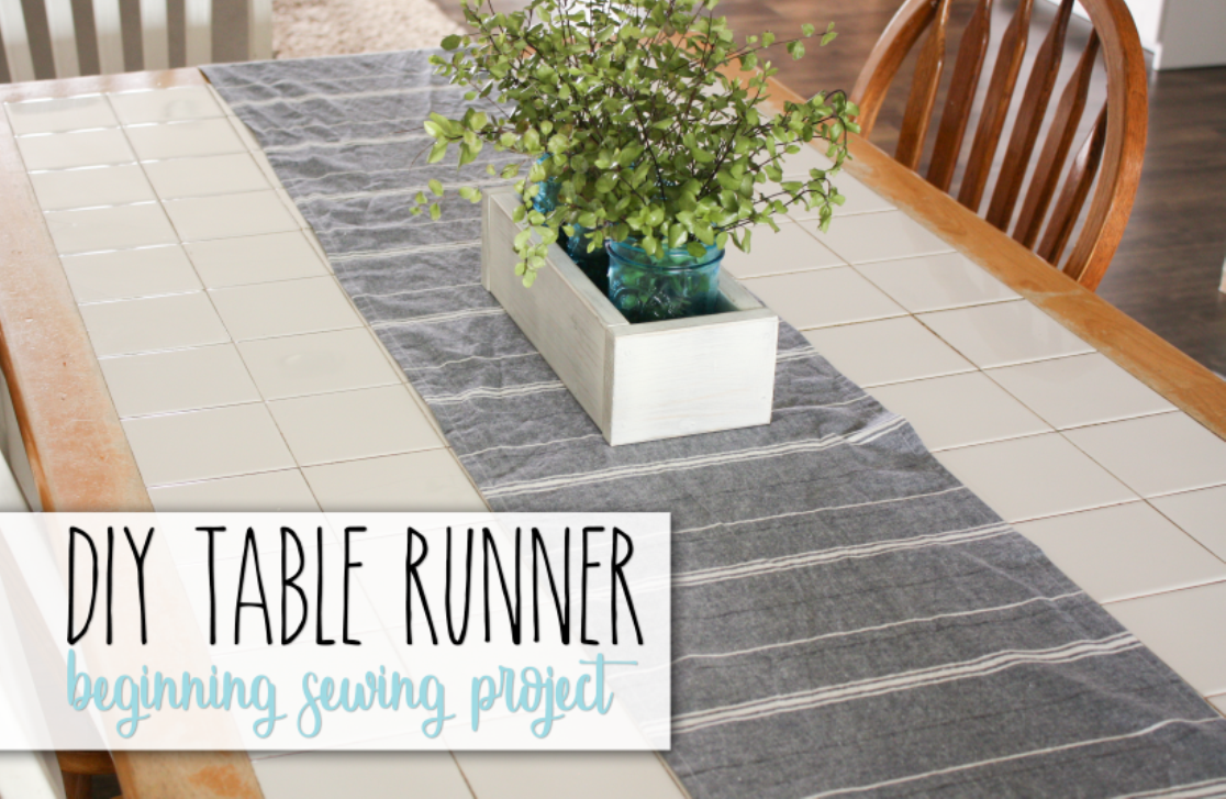 DIY Table Runner Beginning Sewing Project Naturally Creative Mama