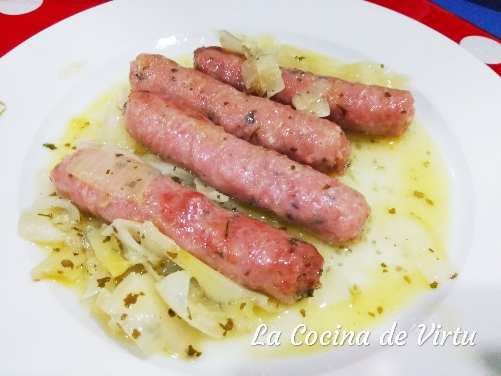 La cocina de Virtu Salchichas al vino en microondas