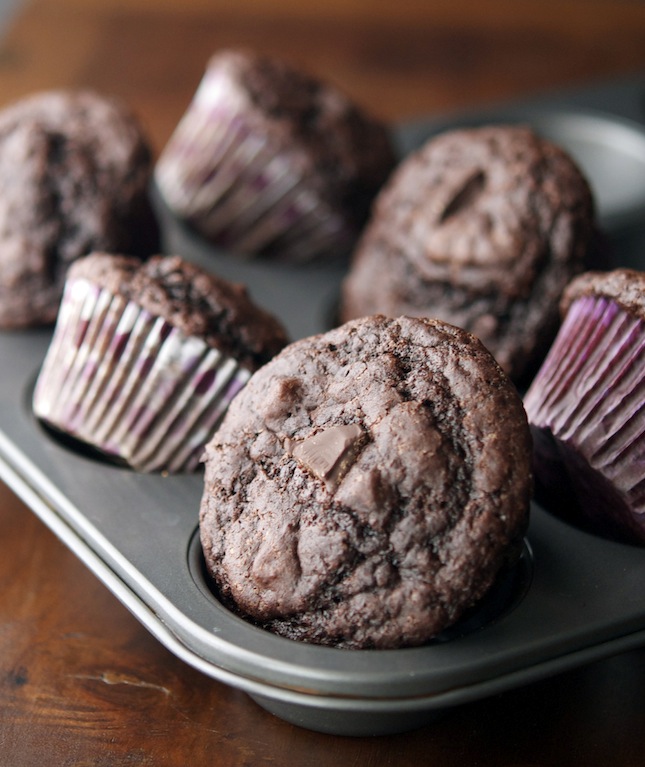 Double Chocolate Protein Muffins