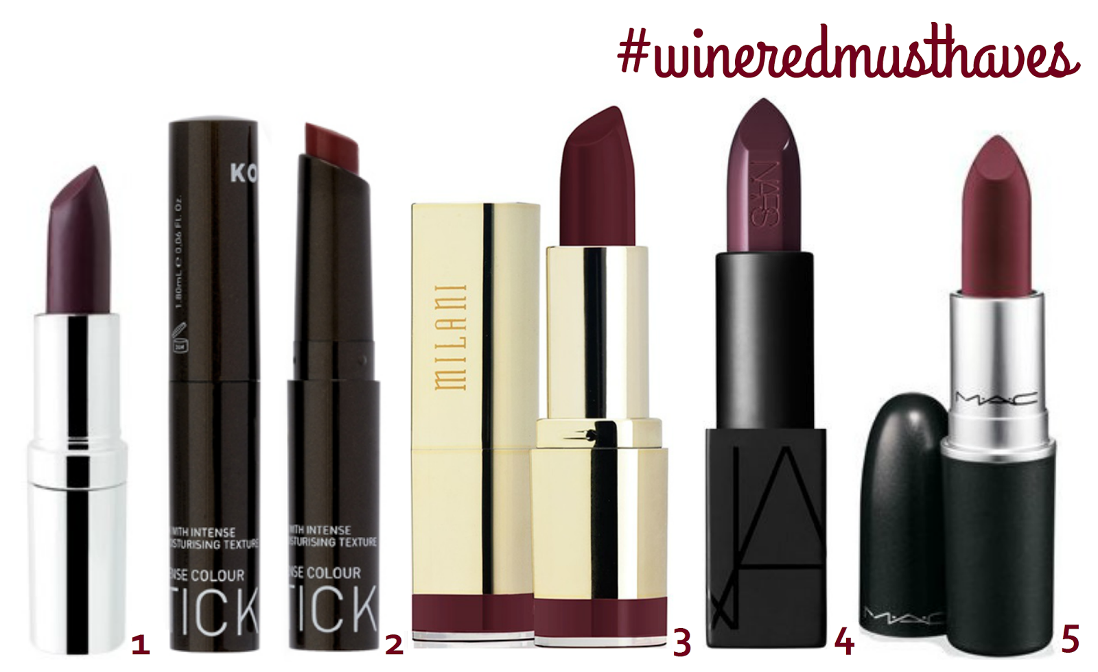 Όμορφη μέσα έξω 5 Wine Red Must Have Lipsticks