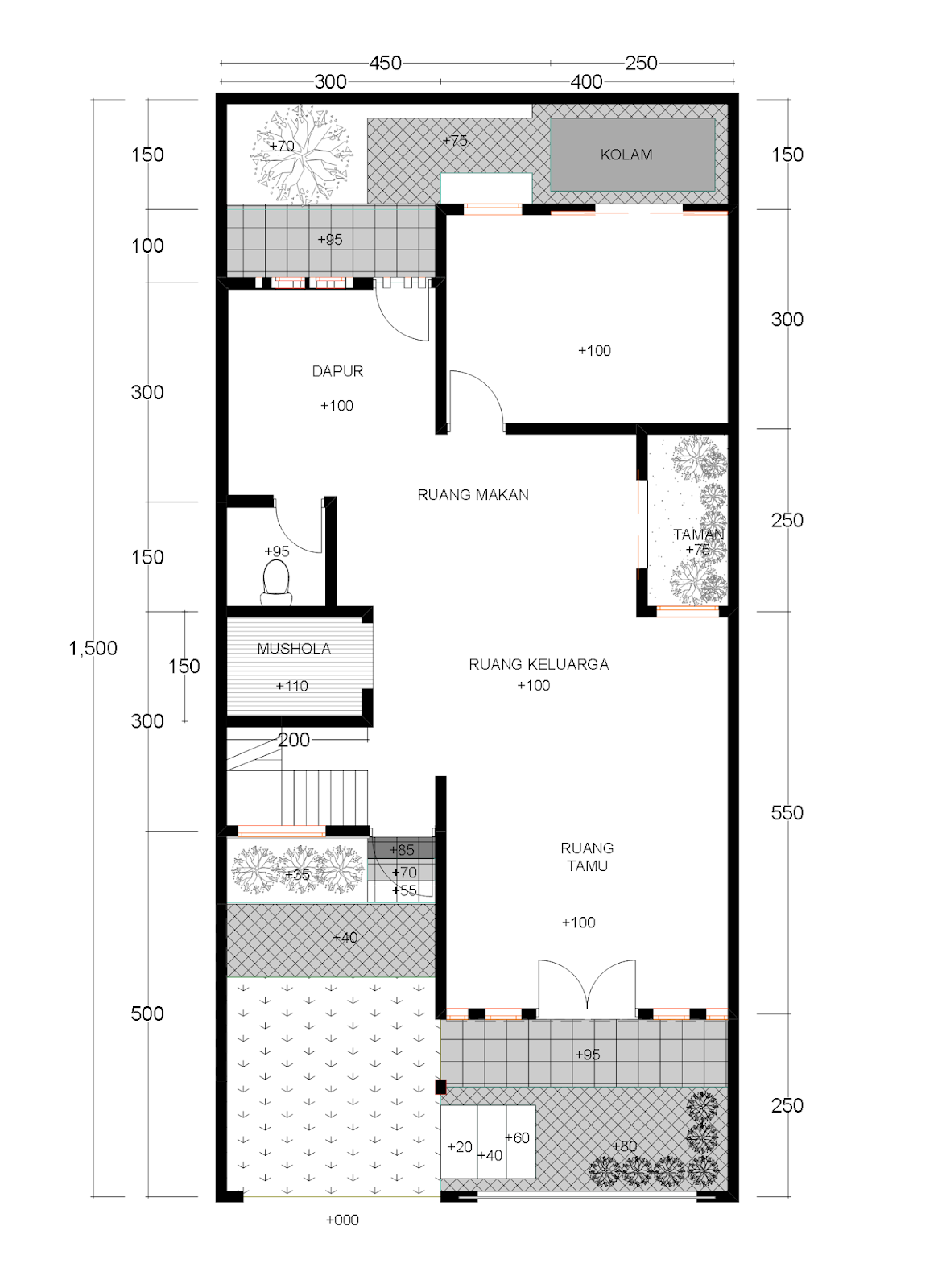 20 Contoh Denah Rumah Lebar 7 Meter Panjang 12 Meter