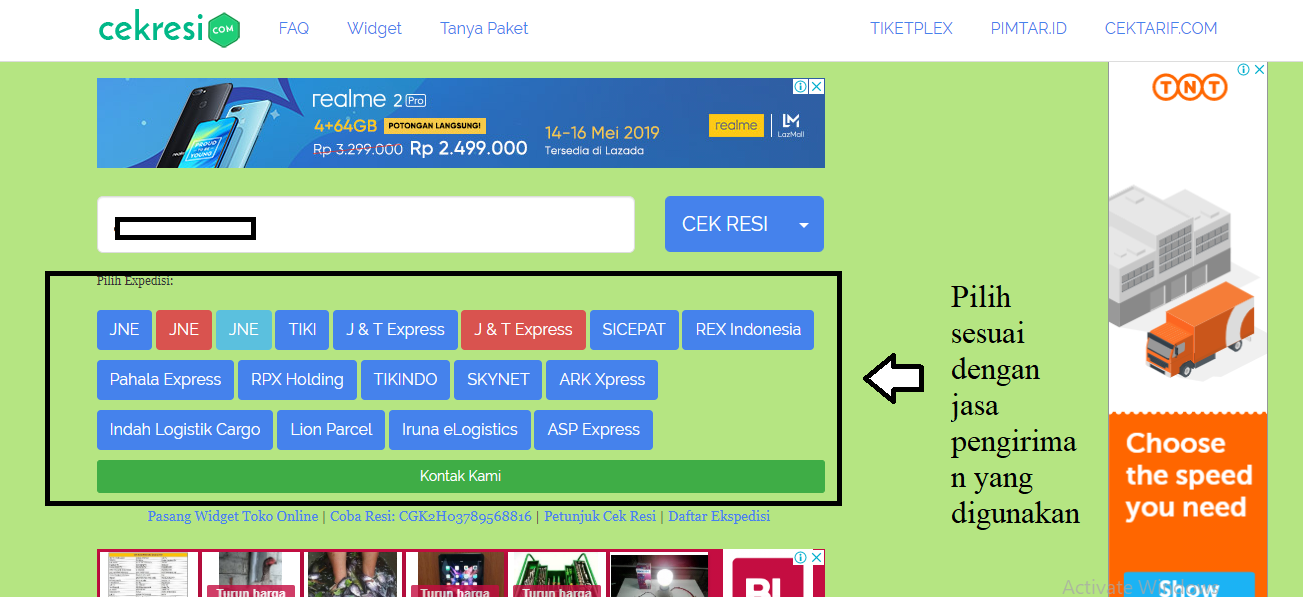 Cara Cek Resi Di Web Teks Bantu